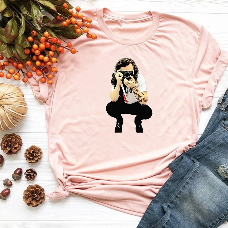 Vintage Camera Cartoon Tshirt Vintage Woman Clothes 2020 Print Funny T Shirts Plus Size Vintage Tops Streetwear New L