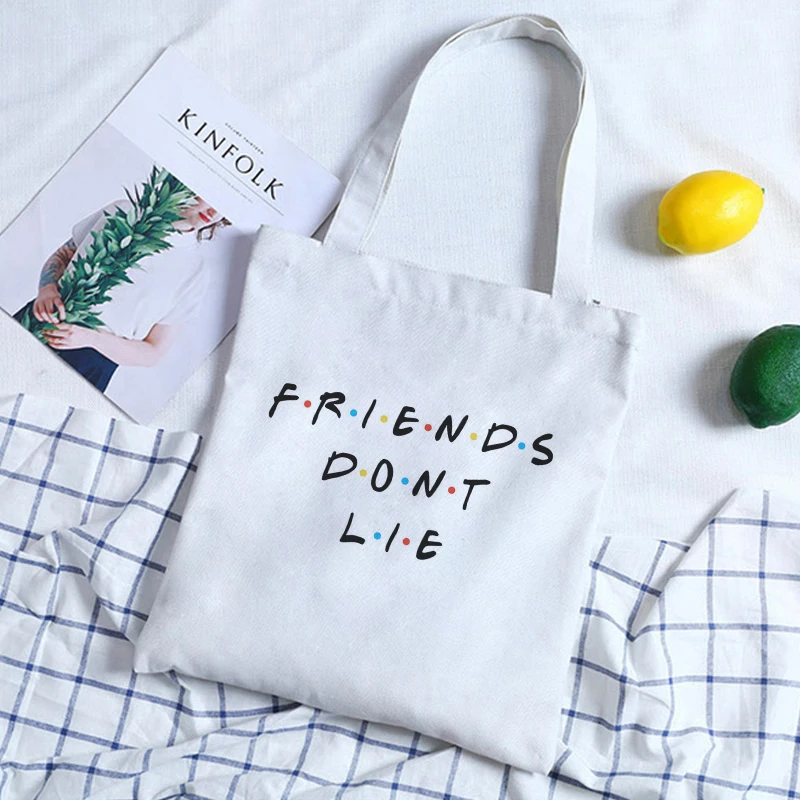 

Холщовые сумки на плечо с надписью Friends, модные повседневные сумки через плечо в стиле Харадзюку для женщин, вместительная сумка, кошелек, же...