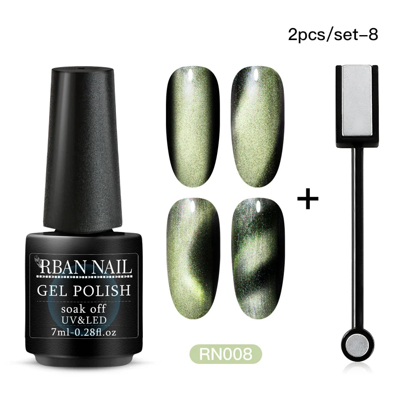 ZH06107 RBAN NAIL 5D/7D Хамелеон для использования с магнитом кошачий глаз Гель-лак для ногтей замачиваемый Гель-лак долговечный лазерный Сияющий УФ светодиодный лак для ногтей - Цвет: ZH06107