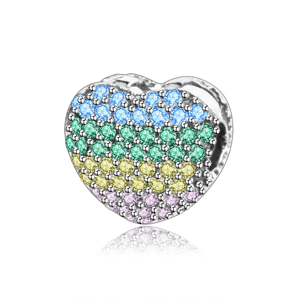 Оптовая продажа цена аутентификация 925 стерлингового серебра бисера любовь клип