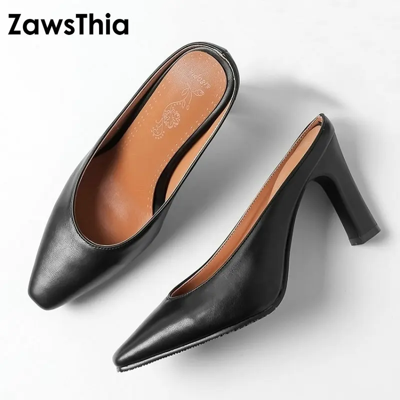 Женские шлепанцы из искусственной кожи ZawsThia желтые зеленые однотонные на тонком