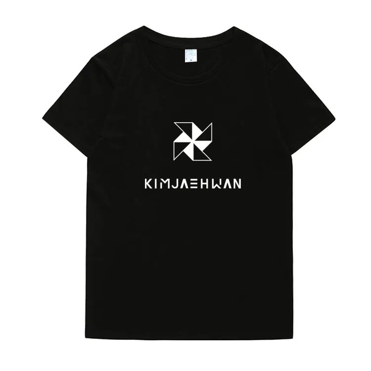 Новое поступление футболка с принтом названия kpop want one kim jaehwan летняя круглым