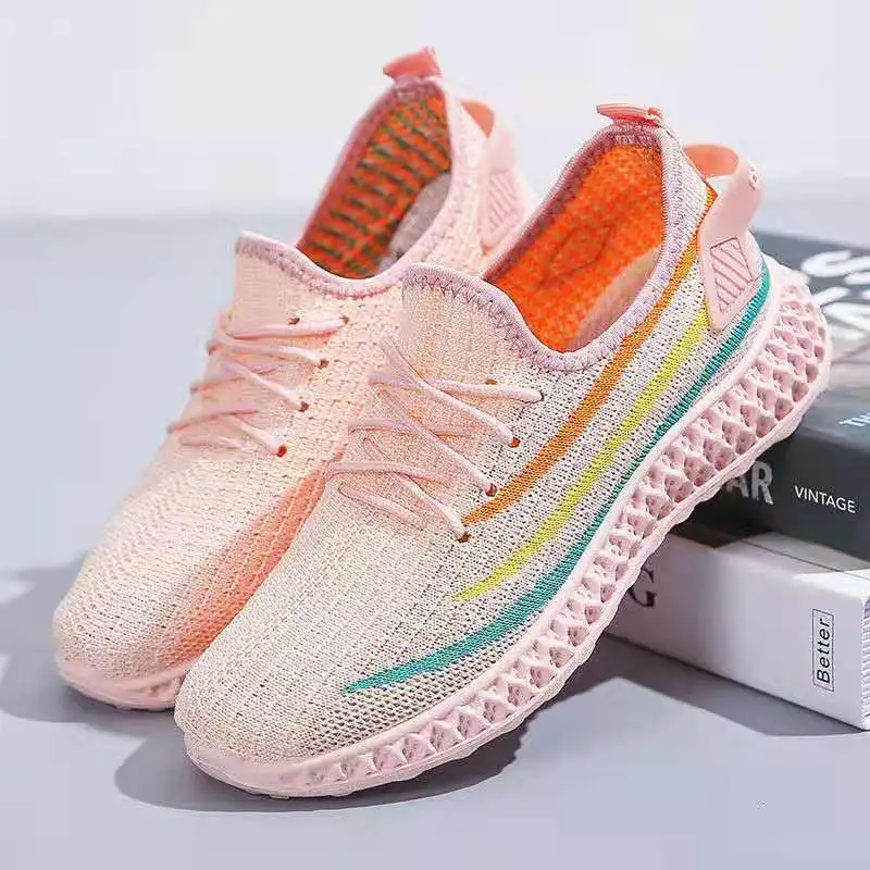 

2021Women's Shoes Summer Woven Sports Shoes Fashion Casual Shoe Breathable Mesh Coconut Shoes All-match for Women Sneakers