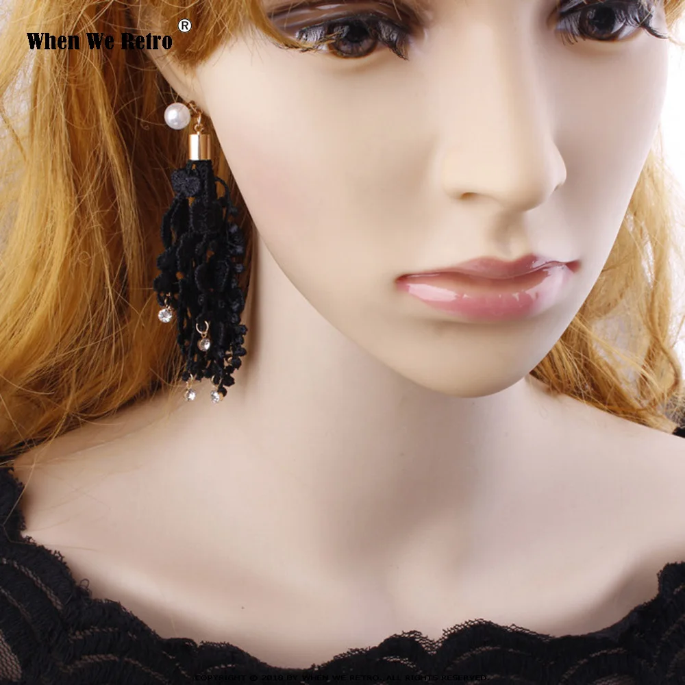 When We Retro Fashion Earring Female Drop Hanging Tassel Fringe Dangle QY0473 Boho Lace Women Wedding Jewelry | Украшения и