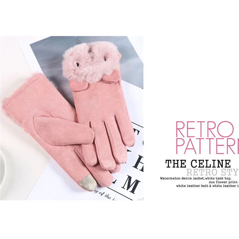 2019 Модные женские перчатки милые животные в осенне зимний ветрозащитный Теплый