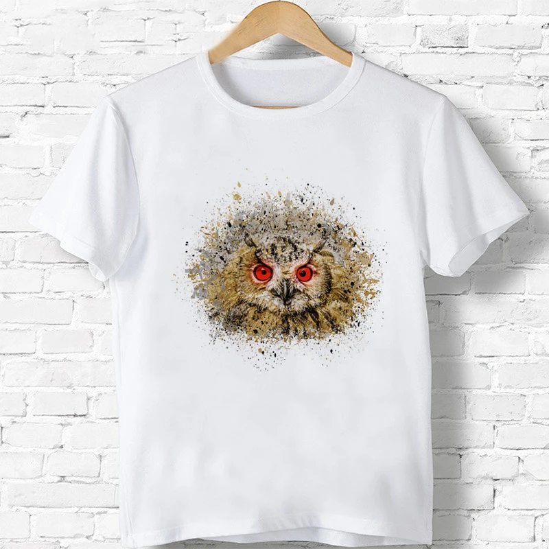 

Детские Забавные футболки с принтом животных Hunter Owl, детские летние топы, одежда для маленьких девочек/мальчиков, повседневные игровые Муль...