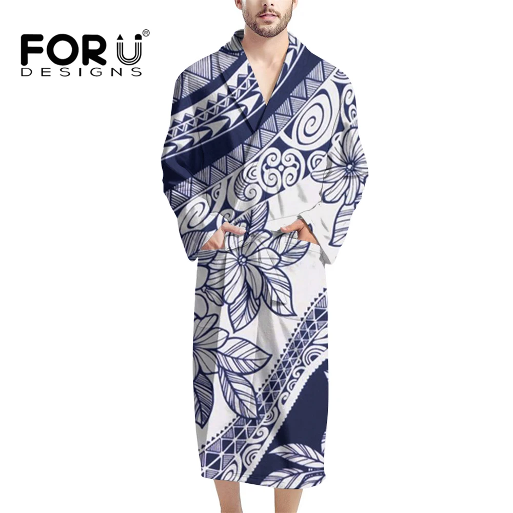 

FORUDESIGNS/домашняя одежда для отдыха с цветочным узором для мужчин, большой и высокий контрастный банный халат, Лидер продаж