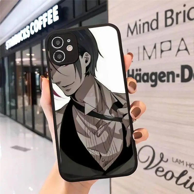 

Japanese anime Black Butler Phone Case For iphone 12 11 8 7 plus mini x xs xr pro max matte transparent cover