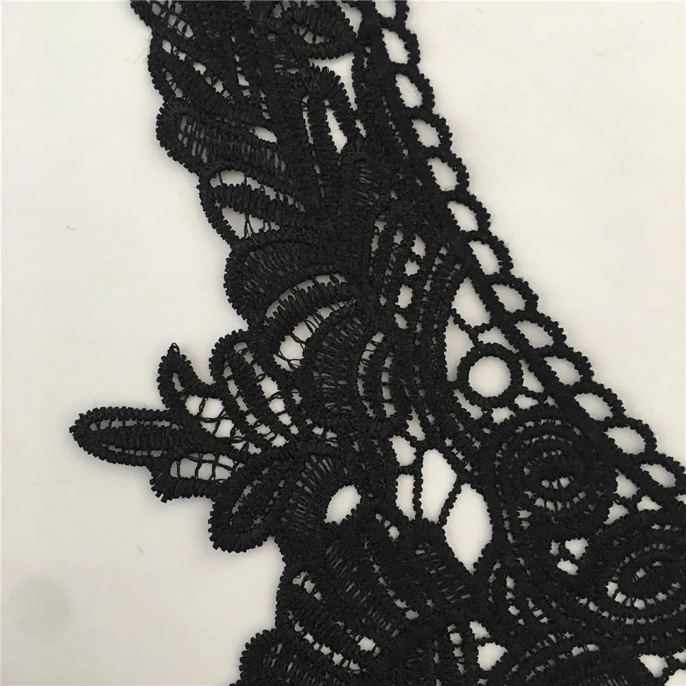 Черный вышитый кружевной воротник декольте Венецианская Аппликация Вышивка