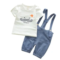 new summer baby boys girls clothes suit children cotton t shirt overalls 2pcssets toddler fashion casual ostume kids tracksuits