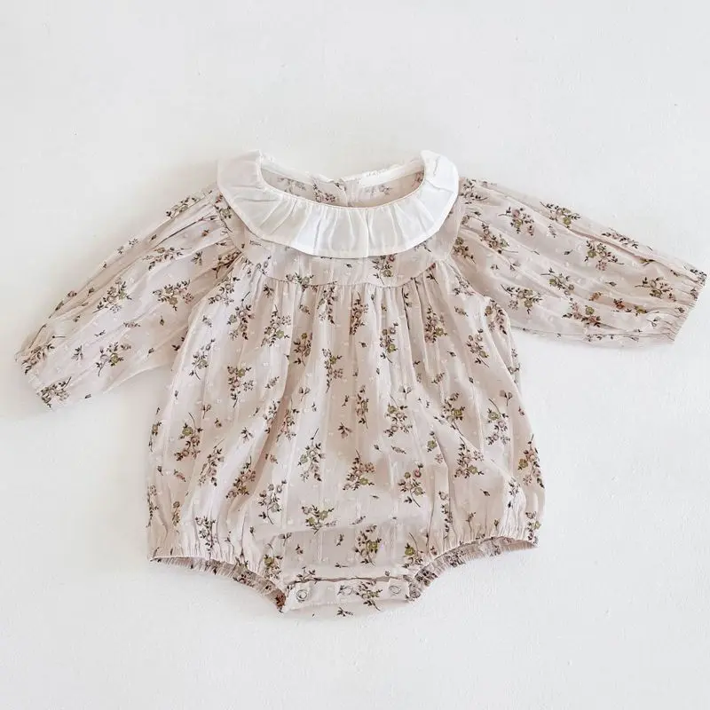 

Cute Baby Girls Romper Floral Pattern Cotton Long Sleeve Jumpsuit Outfits 2020 Newborn Infant Clothes