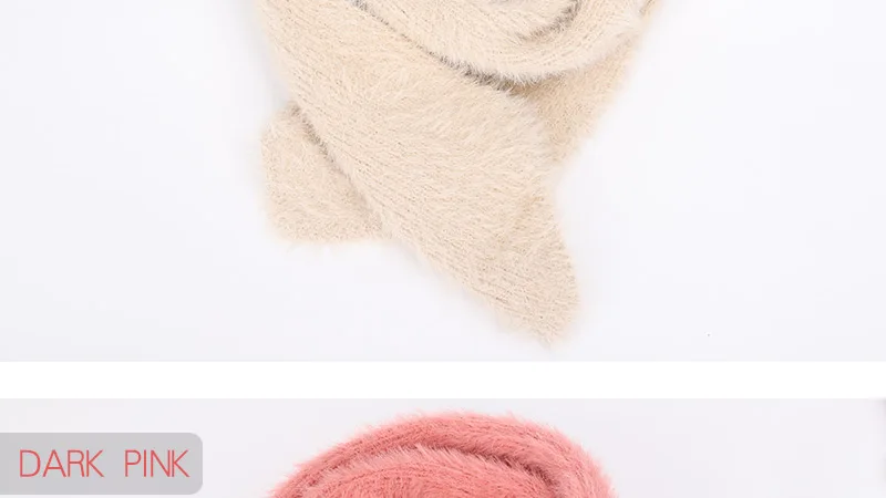 New Angora Mountain Wool Knit Scarf Autumn Winter Children's Solid Color Scarves Boy Girl Soft Baby Luxury Wraps Kids Cape