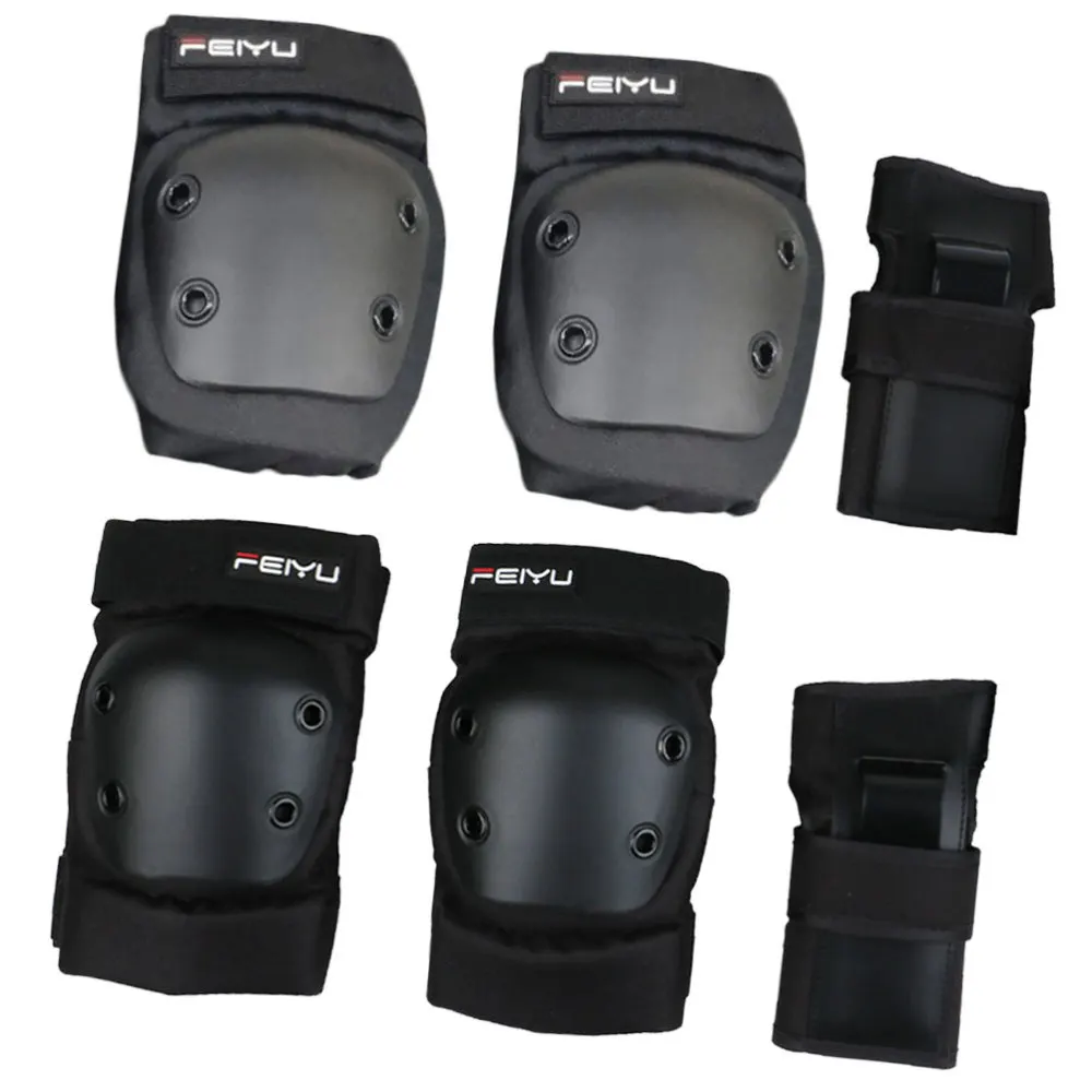 

6pcs Elbow Guard Kneecap Adult Skating Sports Fall Protection Outdoor Sports Protectors for Man Woman (XS Size Black Suitable fo