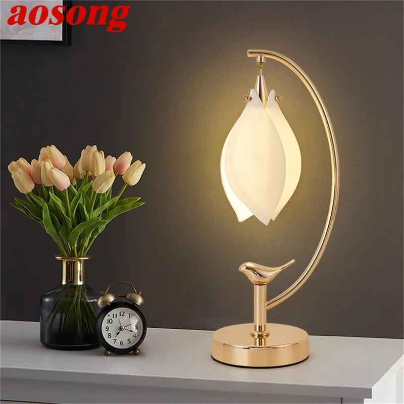 

AOSONG Postmodern Table Lamp Creative LED Desk Light for Home Living Bedroom Bedside Decoration