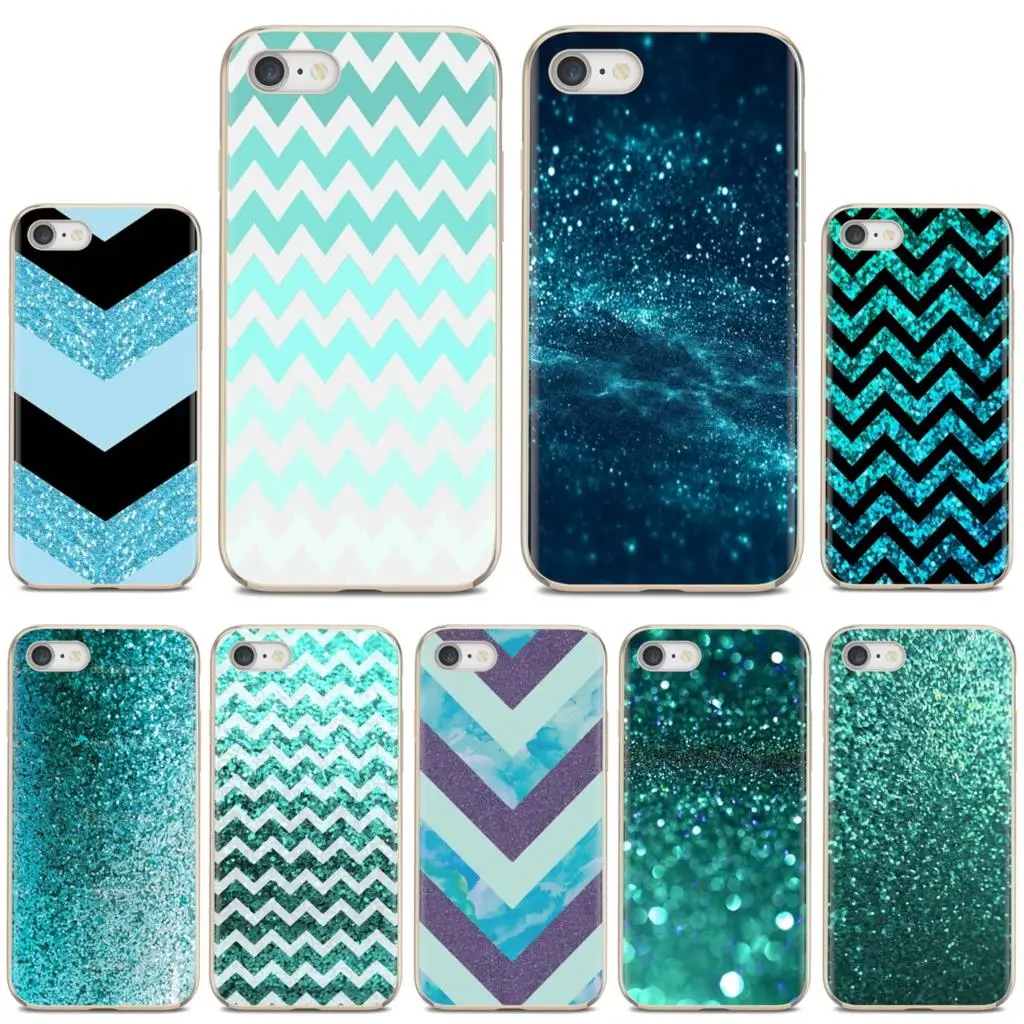 

For iPhone iPod Touch 11 12 Pro 4 4S 5 5S SE 5C 6 6S 7 8 X XR XS Plus Max 2020 Silicone Skin Case Aqua Silver Green Mint Glitter