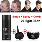 3 шт.лот Toppik натуральные кератиновые волокна для наращивания волос 27,5 г 9 цветов мгновенная Укладка волос волоконная пудра спрей для лечения волос