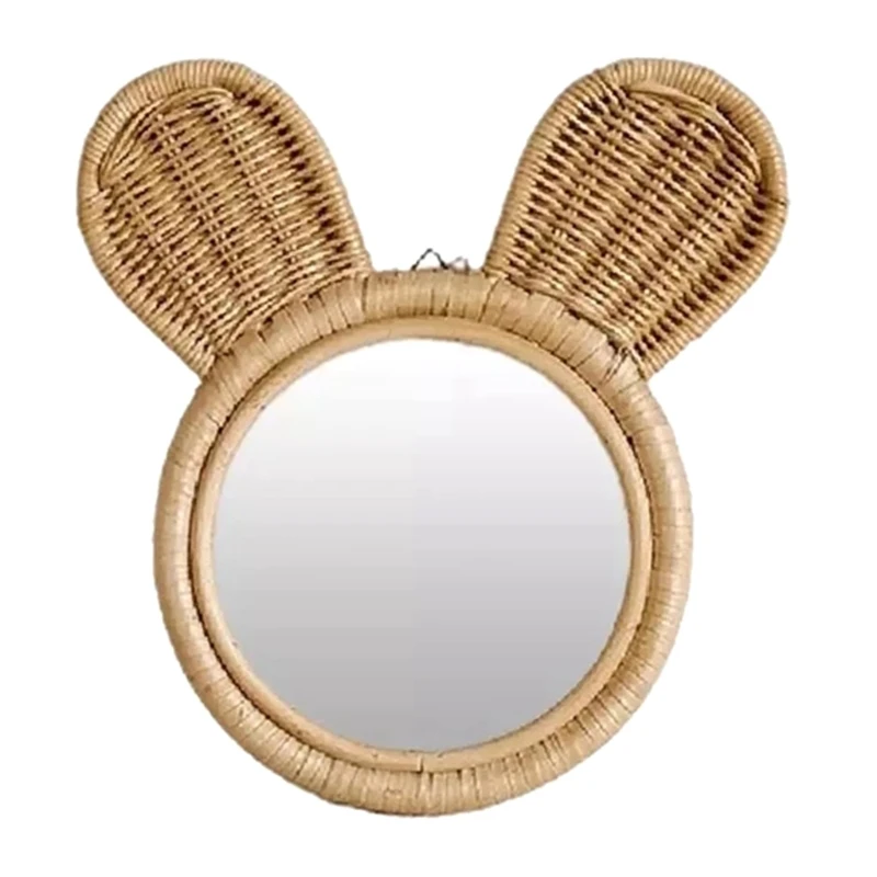 Настенное ротанговое зеркало ручной работы декоративная повязка с кроличьими