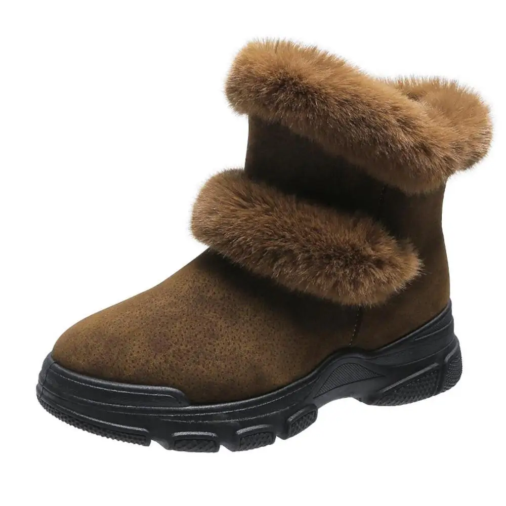Популярные зимние ботинки Женская зимняя обувь на меху 2020 года Плюшевые
