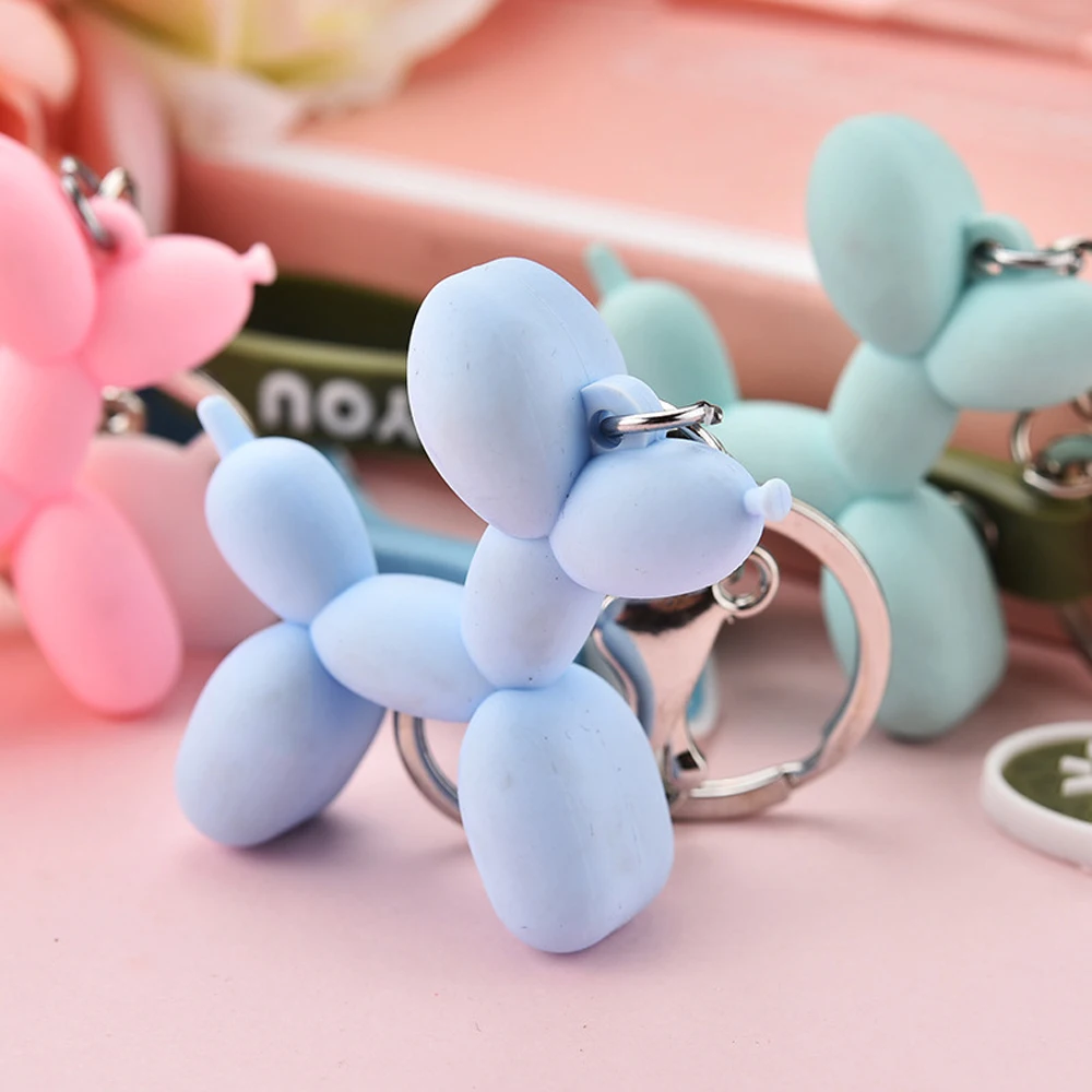 

2019 New DIY Lovely Keychains Fashion Cartoon Balloon Dog Key Chain Key Ring Men and Women Girls Give A Small Gift Sleutelhanger