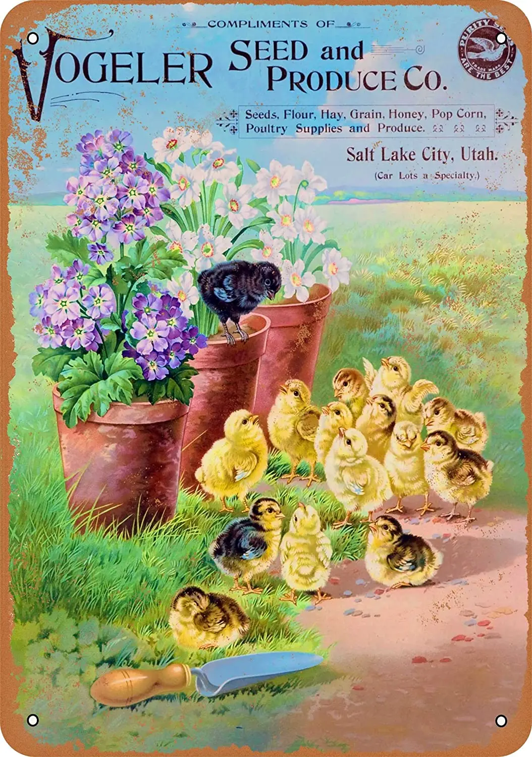 

WallColor, 8*12, семена Vogeler 1907 с металлическим знаком и винтажный вид