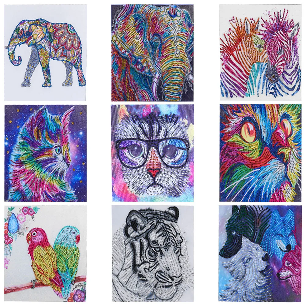 5D алмазная живопись сделай сам животное слон кошка Зебра узор Алмазная мозаика
