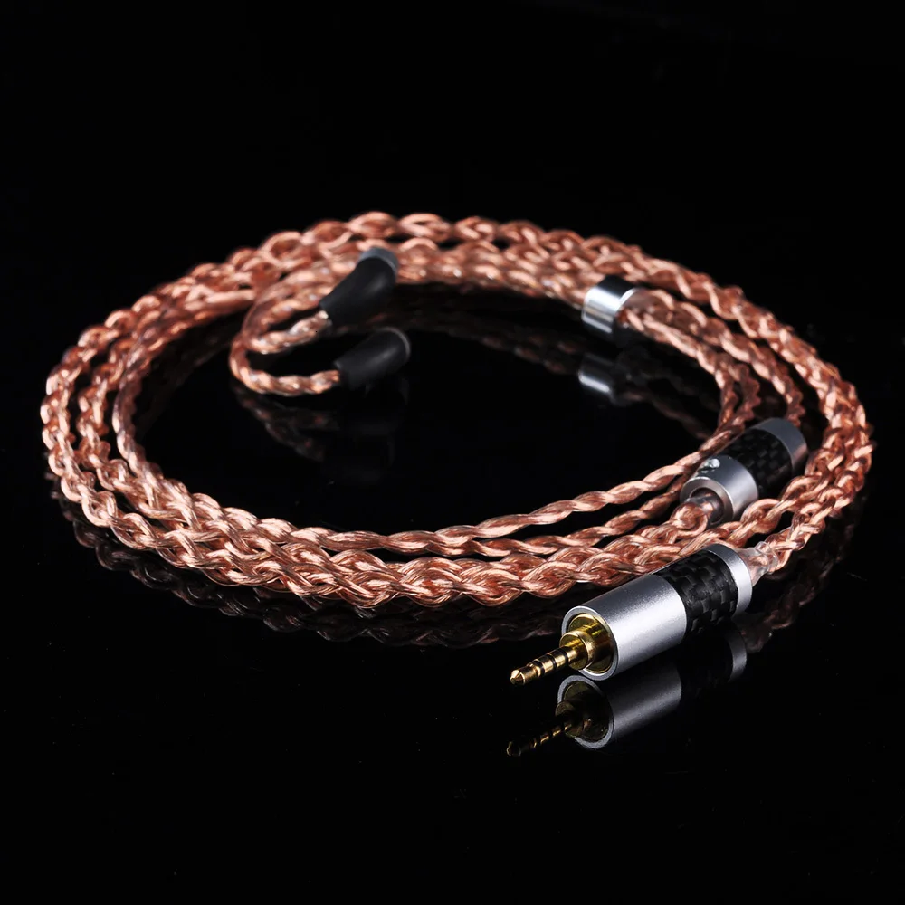 AK OFHC 24 AWG 6N высокой чистоты Медь кабель 2,5/3,5/4,4 мм балансный кабель для наушников с разъемом MMCX из Тайваня для HQ8 олова T2