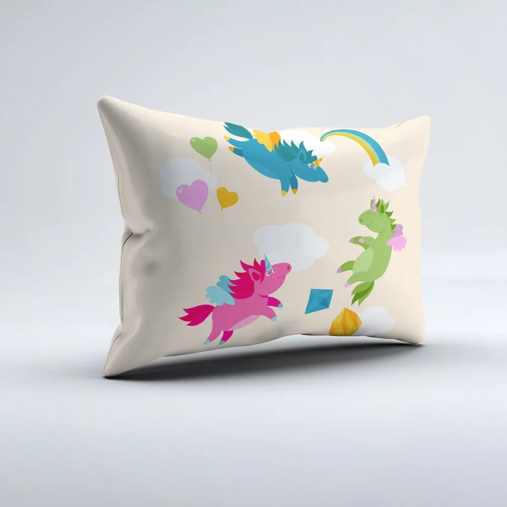 Мультфильм постельное белье с изображением единорога комплект облака принтом в