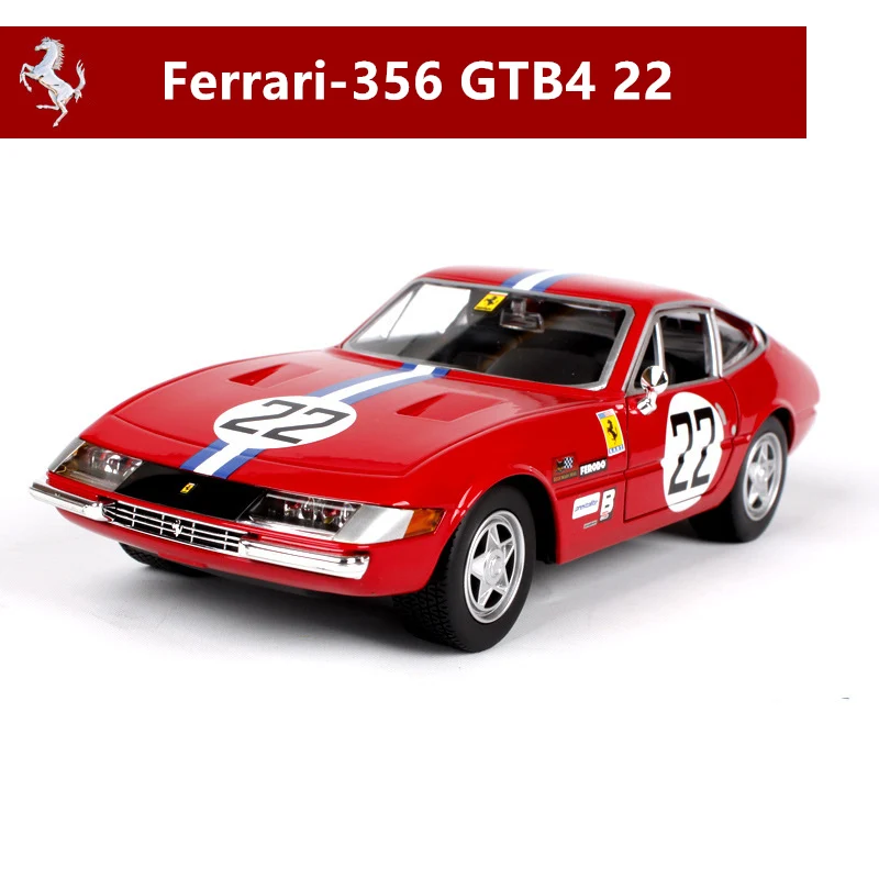 356 Bburago 1:24 Ferrari 458, красная модель автомобиля, литая под давлением металлическая модель, детская игрушка, подарок бойфренду, коллекция автомобилей из искусственного сплава - Цвет: 356