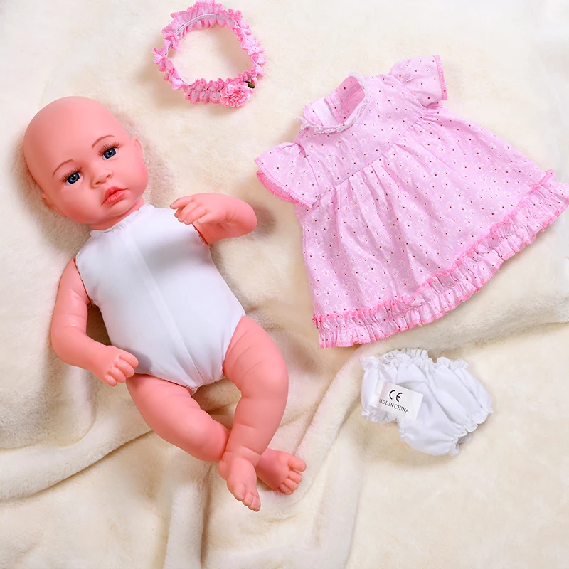 45 см плач смех новорожденная кукла интерактивные Новорожденные куклы платье