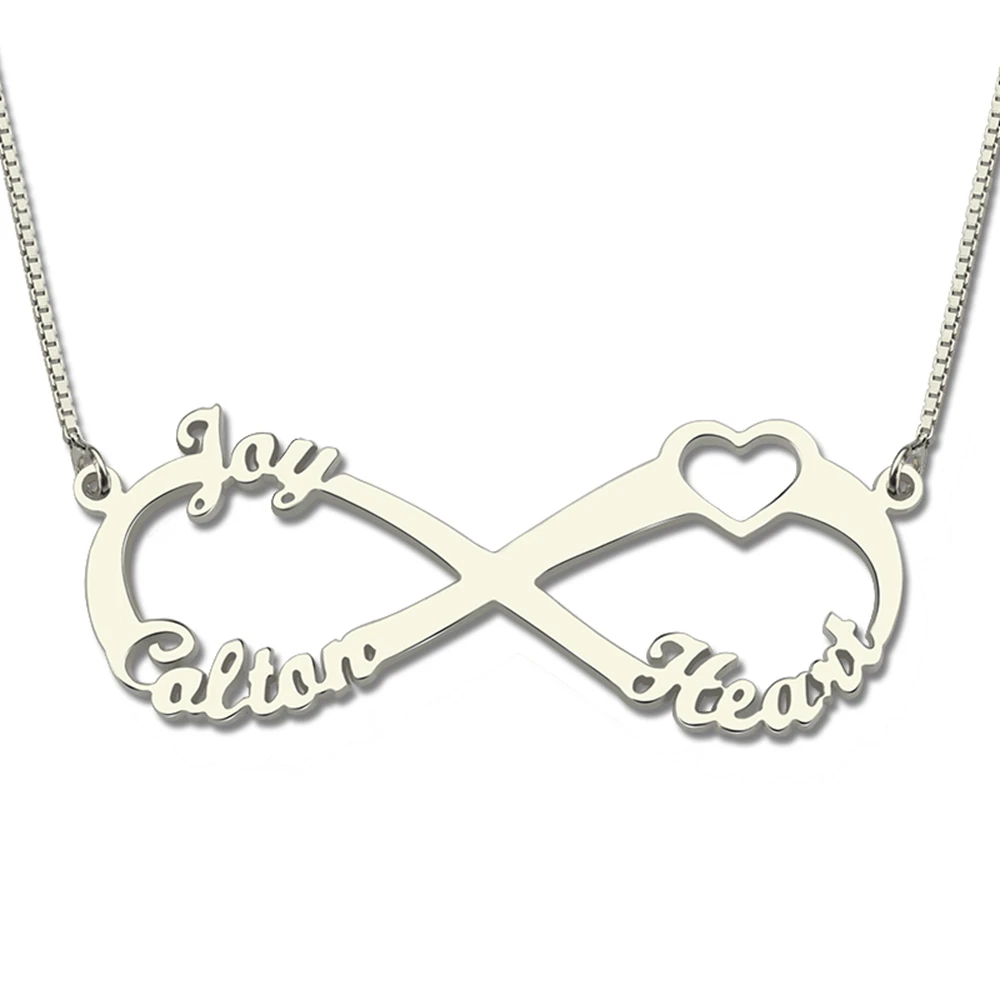 

Uonney Dropshipping Infinity Necklace Gift Mother's Day Infinity Necklace Gift With Heart Customized Names Necklace