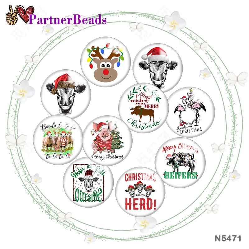 

Рождественская животная печать изображений, металлическая кнопка «сделай сам», аксессуары, подходит к сумке, шляпе, одежде, обуви N5471