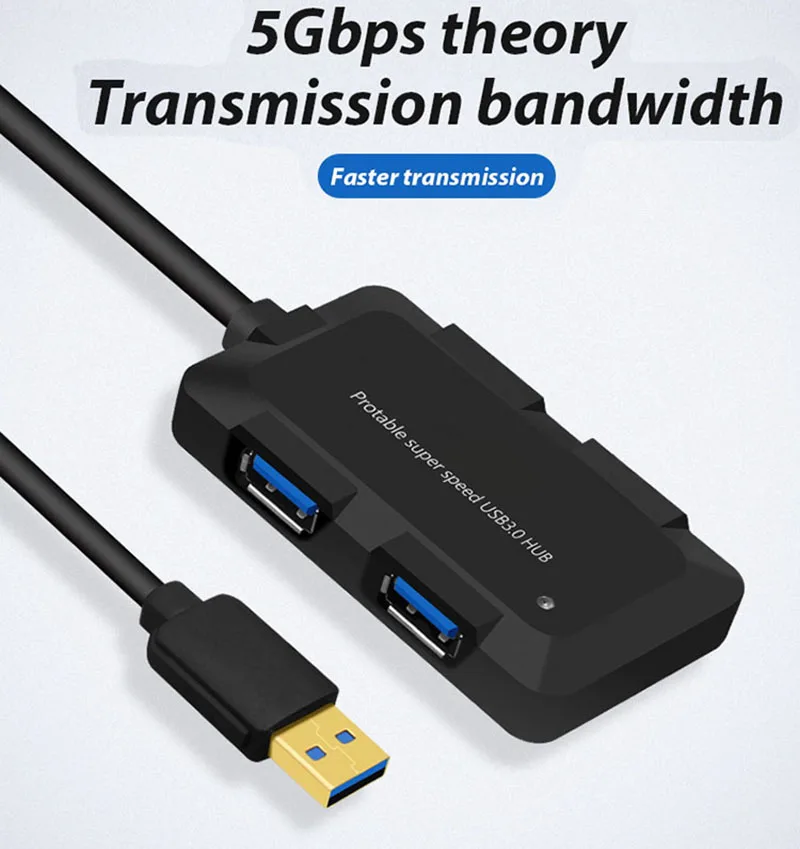 

4 Ports USB Hub High Speed USB 3.0 Smart Hub Multi Splitter Expansion Mini Hub USB Expander for Supports PC Laptop Accessoreis