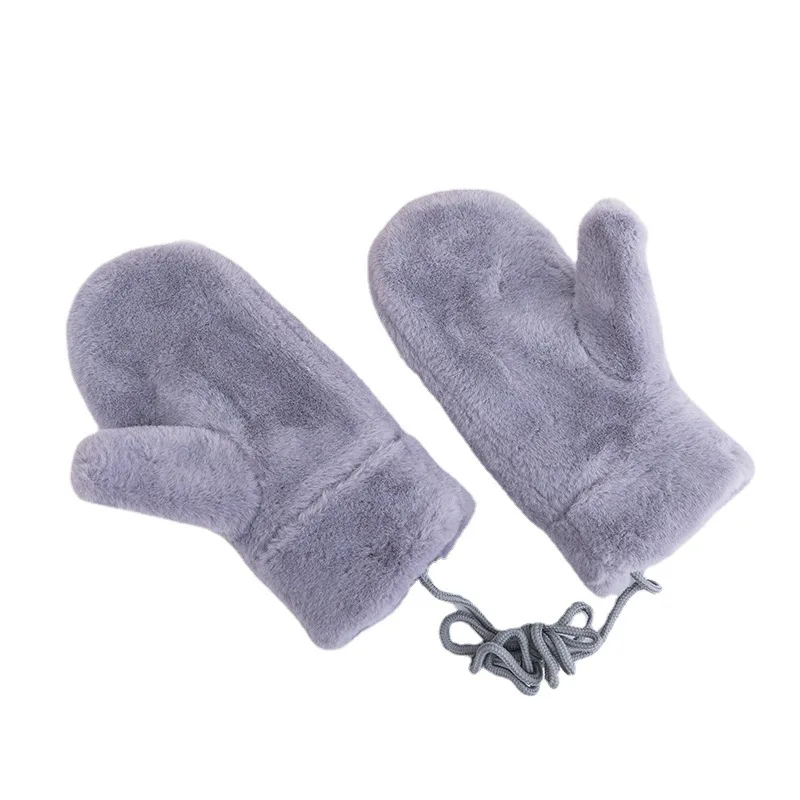 

Women Winter Women Cute Full Fingers Windproof Cycling Mittens Soft Thick Plus Velvet Cashmere Plush Knit Warm Halter Glove I66