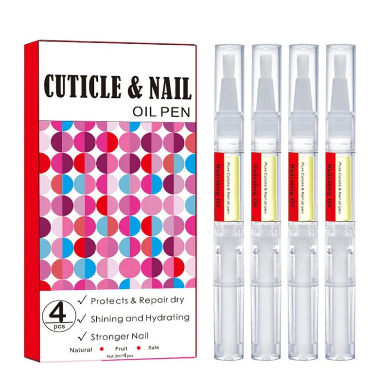 

3ml*4 Nail Cuticle Pen Cuticle Revitalizing Oil Moisturizes Strengthens Nails Cuticles Soothing Nourishing Nail Treatments Oil