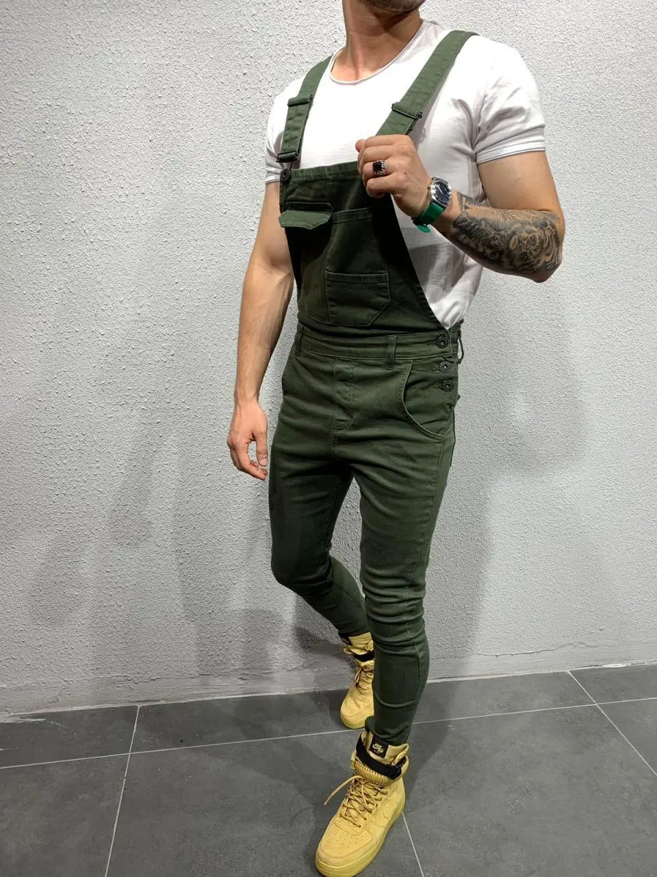 Новые Брюки Джинсы Para Hombre комбинезон хип хоп Calsas мужские узкие джинсы Fit джинсовый комбинезон мужской сплошной цвет Peto Vaquero Hombre