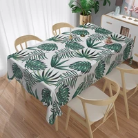 green leave with flowers tablecloth printing waterproof rectangular table cover dining coffee placemat tables party decoration