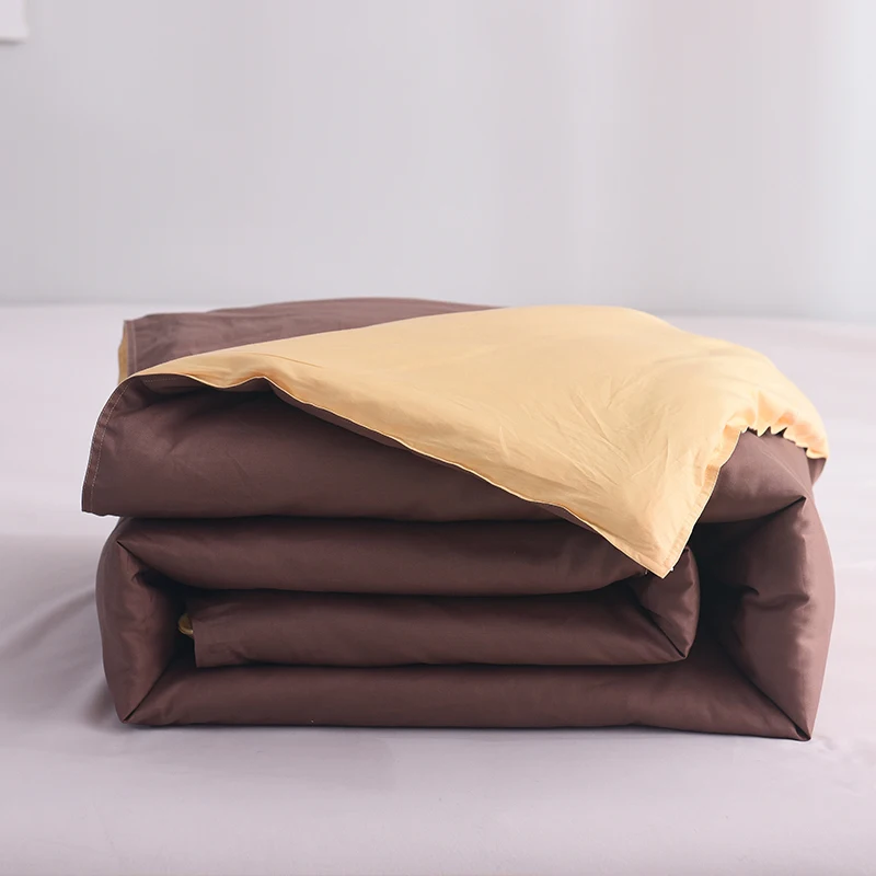 

Brown yellow Solid Color 1Pcs Home Textile Sided Duvet Cover Cotton Comforter Cover 150x200cm 180x220cm 200x230cm 220x240cm size