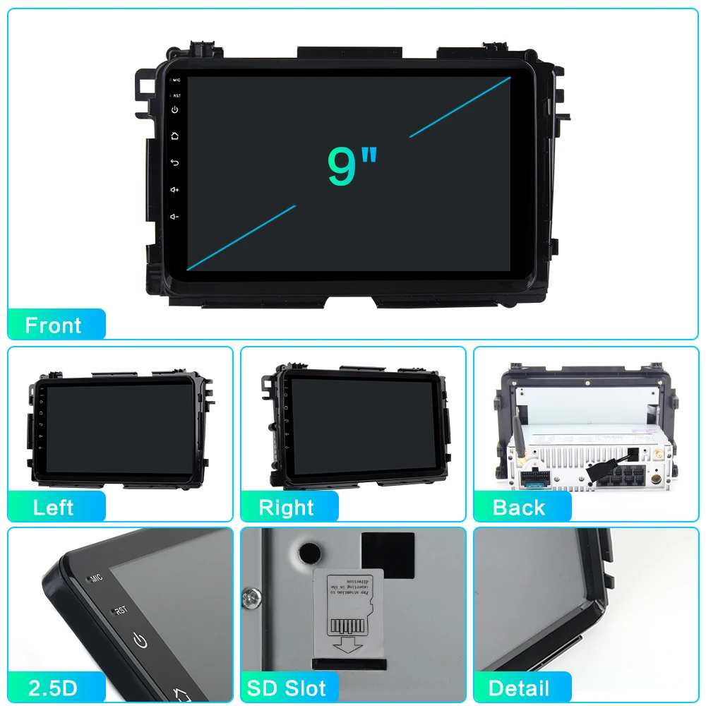 Android 9,0 автомобильное радио 2 Din gps Navi для Honda Vezel HR-V HRV PX6 DSP ips HDMI 4 Гб+ 64 Гб RDS Wi-Fi USB BT