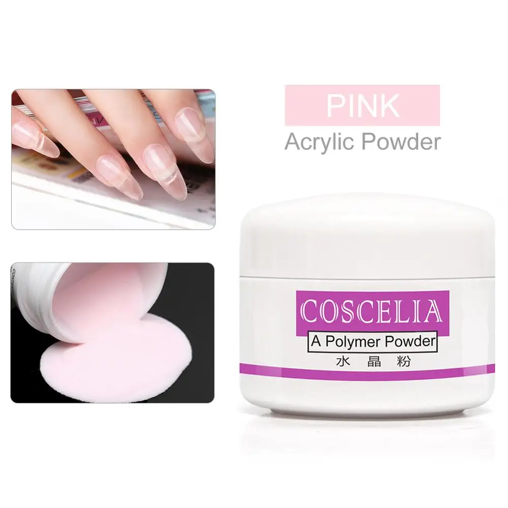 8g Pink COSCELIA 8 г белый прозрачный розовый акриловый порошок лак для ногтей кристалл УФ клей для полировки ногтей набор акриловый порошок для маникюра Инструменты - Цвет: 8g Pink