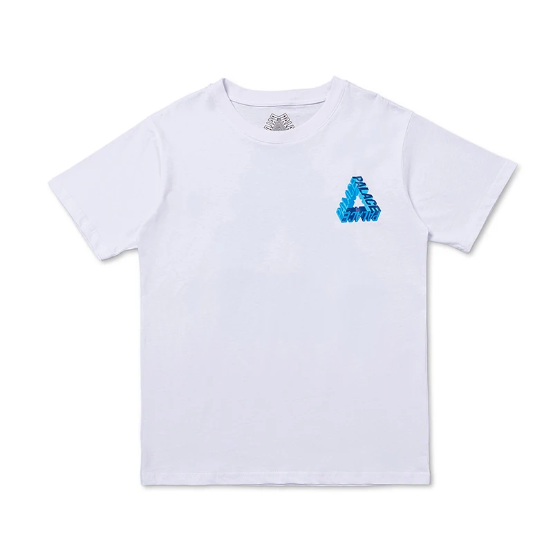 

PALACE 21SS logo couple fashion 3D three-dimensional color triangle LOGO printing casual short-sleeved TEE round neck T-shirt