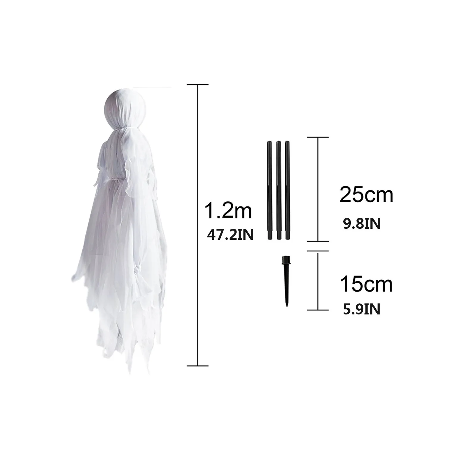 

Halloween Three White Witches Holding Hands Colorful Lights Glowing Decoration Outdoor Screaming Witches Sound Activated Sensor