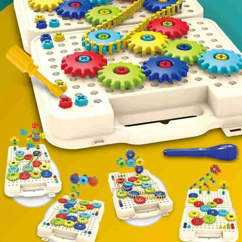 Diy сверлильный винт креативный пазл Строительные кирпичи 3d город техническая