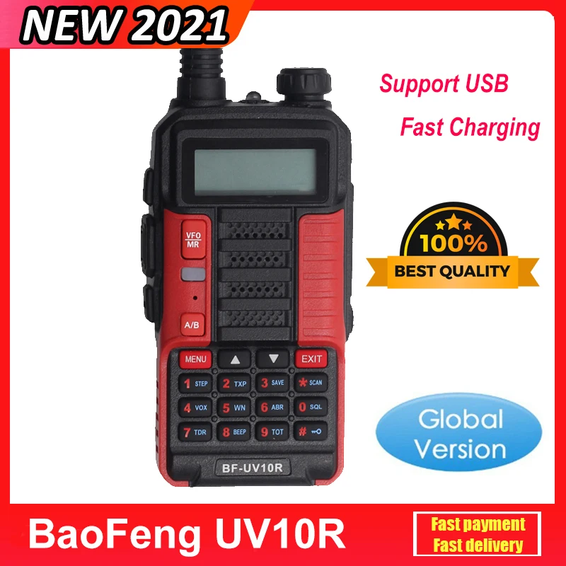 Original Baofeng UV10R Walkie Talkie Long Range 30km 128CH VHF UHF Dual Band Two Way Radio Baofeng UV 10R Better Than UV5R UV82