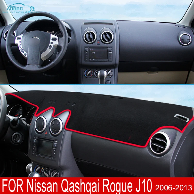 

Чехлы для приборной панели автомобиля для Nissan Qashqai Rogue J10 2006-2013, накидки для подушек, коврики, аксессуары для 2007 2008 2009 2010