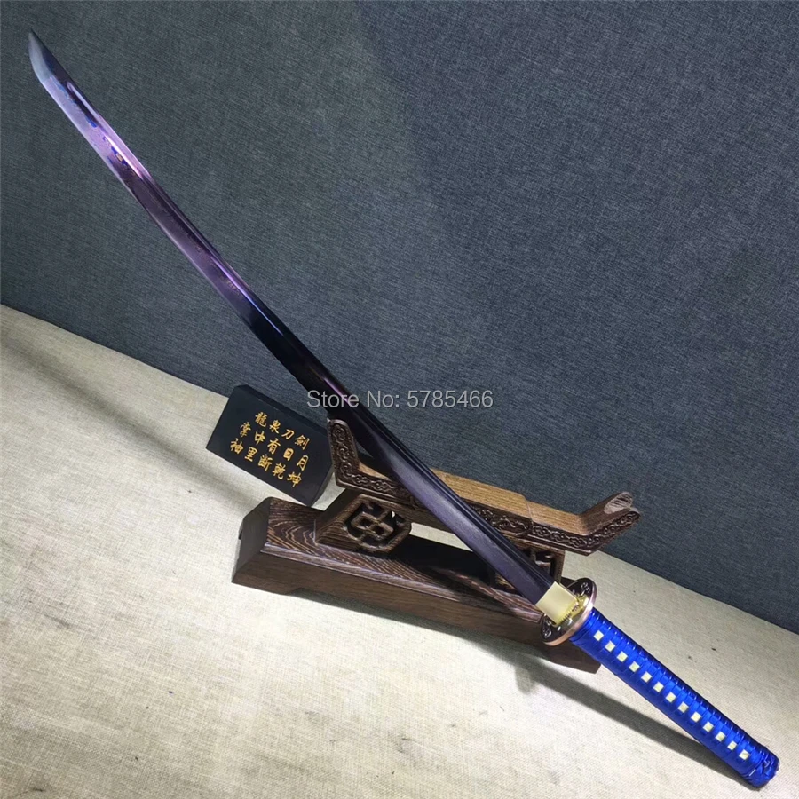 Рыба Цуба японский самурайский меч катана Синий складной стальной острый нож