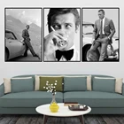 Плакат из фильма Джеймс Бонд 007, винтажная Картина на холсте, черно-белые ретро настенные картины, настенные картины для гостиной, домашний декор
