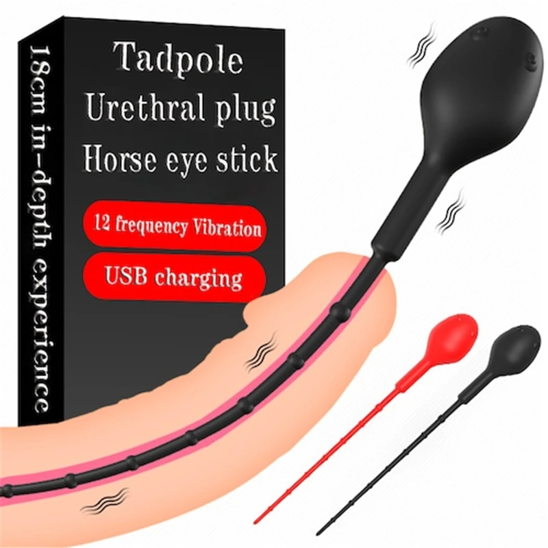 12 Частотная Вибрация штекер уретры Силиконовые Натяжной шарик лошадь карандаш