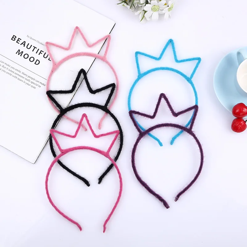 

10PCS Velvet Fabric Wrapped Crown metal hair headbands Princess tiara hair hoops hairbands for Party hair accessories