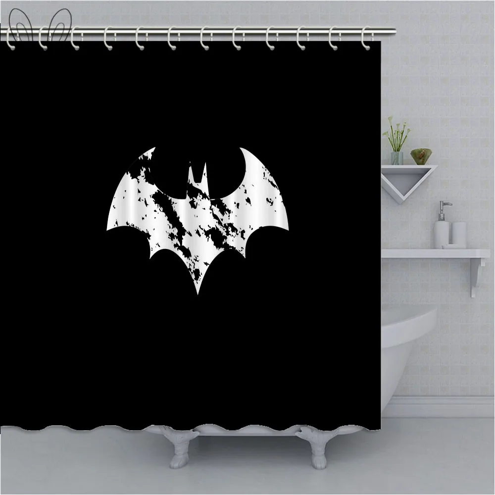 Популярные занавески для ванной комнаты с принтом логотипа Бэтмена Детские