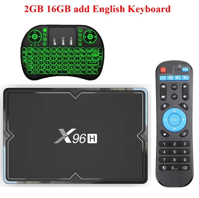 X96 Android 6.0 TV Box Amlogic S905X Макс 2 ГБ RAM 16 ГБ ROM Quad Core WI-FI HDMI 4 К* 2 К HD Smart Set Top BOX Media Player+ Клавиатура - Цвет: 2g 16g I8EN keyboard